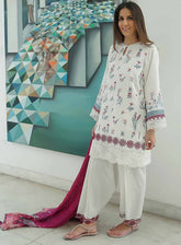 Sahar Embroidered Lawn 3 Piece Unstitched Suit S25FEV2 D-05 DREAM PLUM